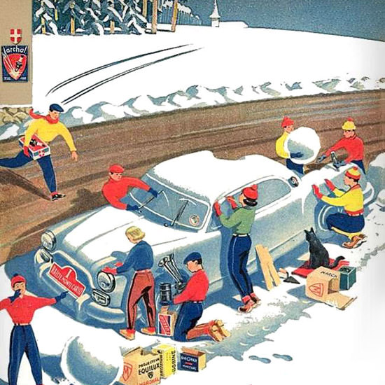 Detail Of Marchal 1954 Nous Gagnerons | Best of Vintage Ad Art 1891-1970