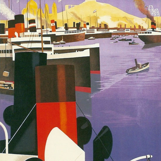 Detail Of Marseille Porte De L Afrique Du Nord 1931 | Best of Vintage Ad Art 1891-1970