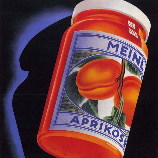 Detail Of Meinl Aprikosen Konfituere Austria Apricot Jam | Best of Vintage Ad Art 1891-1970