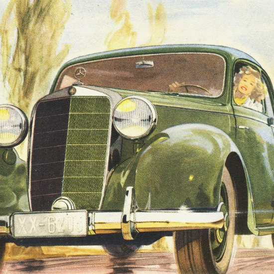 Detail Of Mercedes Benz Type 170 S Sedan 1949 | Best of Vintage Ad Art 1891-1970