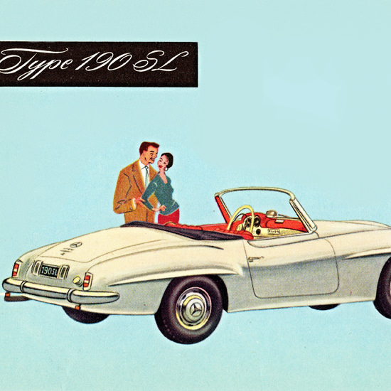 Detail Of Mercedes Benz Type 190 SL 1955 | Best of 1950s Ad and Cover Art