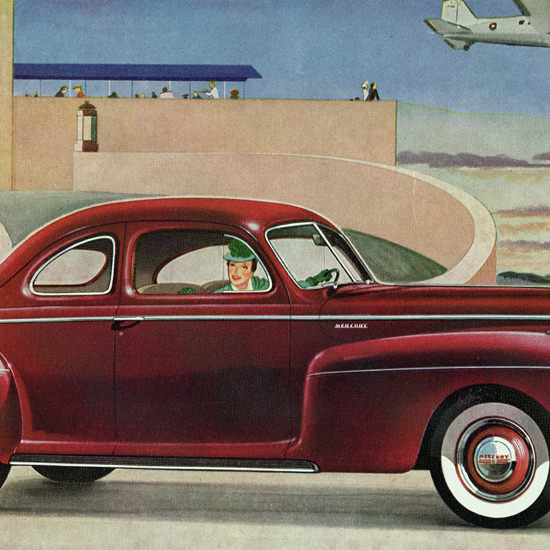 Detail Of Mercury Coupe 1941 Derived Lincoln Zephyr | Best of Vintage Ad Art 1891-1970