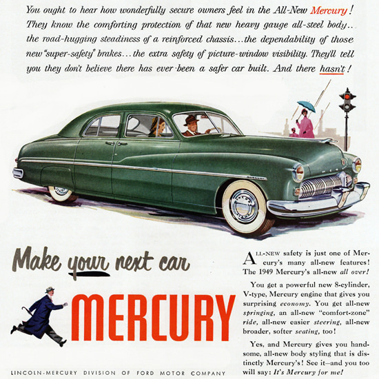 Detail Of Mercury Sport 1949 Safe Doesnt Say Enough | Best of 1940s Ad and Cover Art