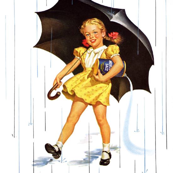 Detail Of Morton Salt 1952 When It Rains | Best of Vintage Ad Art 1891-1970