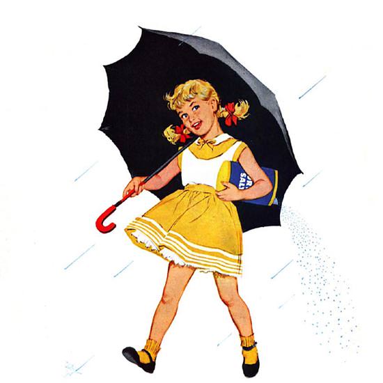 Detail Of Morton Salt 1957 When It Rains | Best of Vintage Ad Art 1891-1970