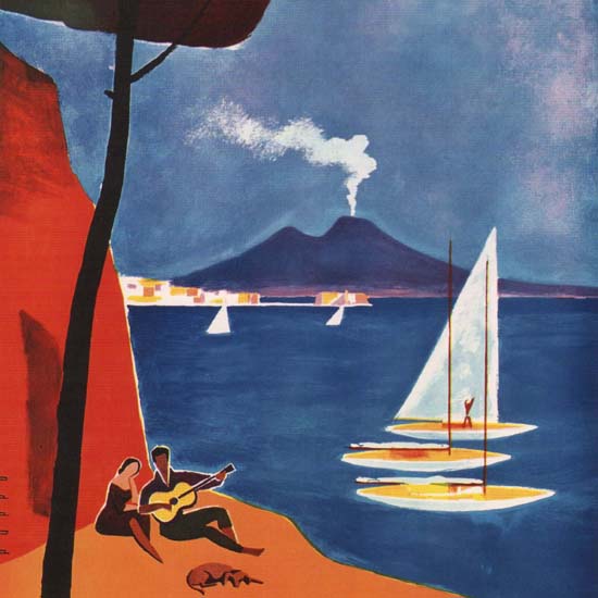 Detail Of Napoli Vesuvius Italy Italia | Best of Vintage Ad Art 1891-1970