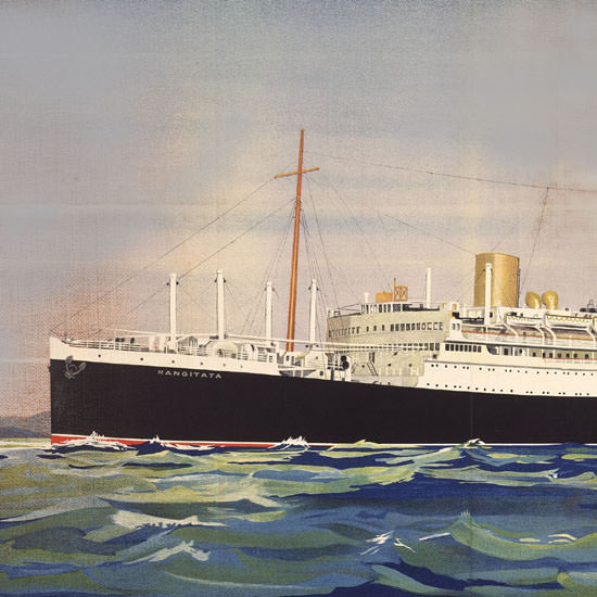 Detail Of New Zealand Line New Zealand Shipping Co 1940 | Best of Vintage Ad Art 1891-1970