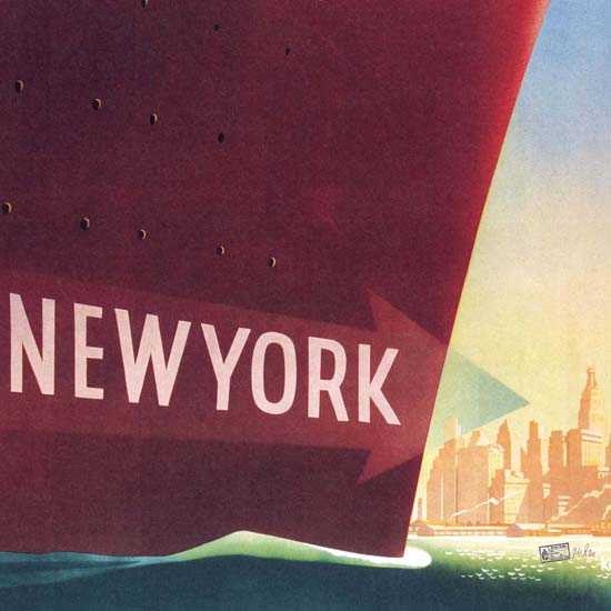 Detail Of Norddeutscher Lloyd Bremen New York Express | Best of Vintage Ad Art 1891-1970