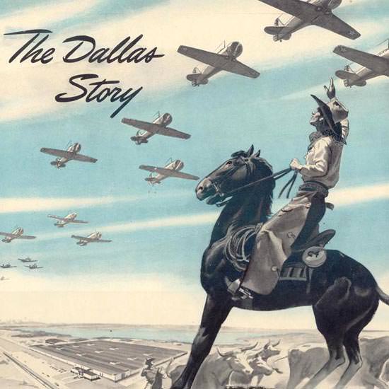 Detail Of North American Aviation Inc Dallas Cowboy 1941 | Best of Vintage Ad Art 1891-1970