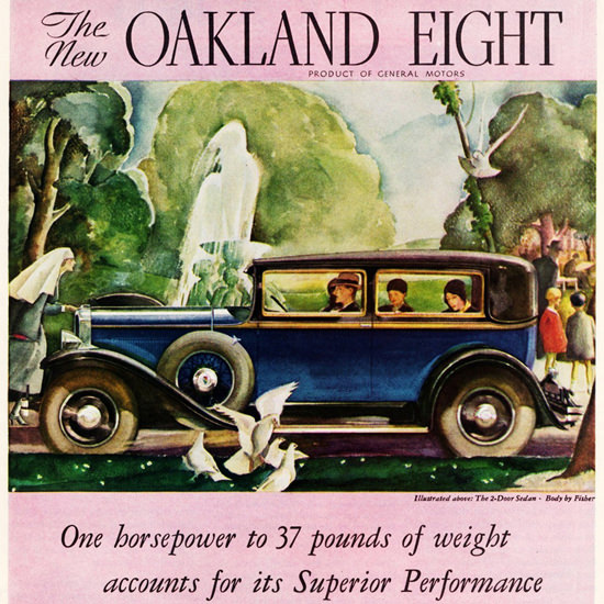 Detail Of Oakland Eight 1930 Superior Performance | Best of Vintage Ad Art 1891-1970