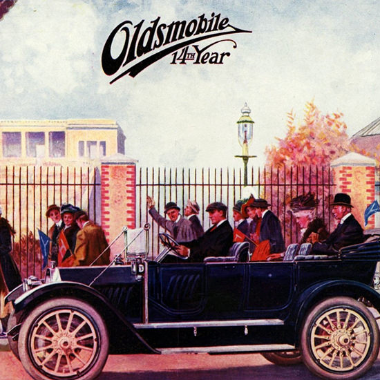 Detail Of Oldsmobile Autocrat Touring 1912 Lansing | Best of 1891-1919 Ad and Cover Art