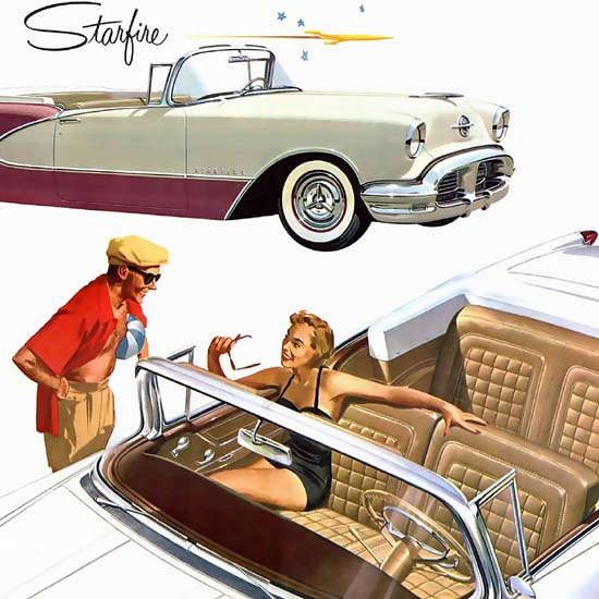 Detail Of Oldsmobile Ninety-Eight Starfire 1956 | Best of 1950s Ad and Cover Art