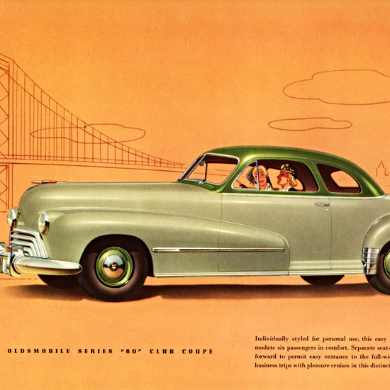 Detail Of Oldsmobile Series 60 Club Coupe 1948 | Best of 1940s Ad and Cover Art