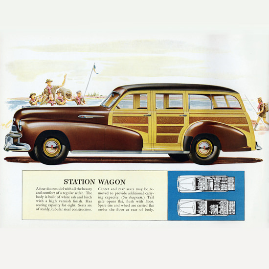 Detail Of Oldsmobile Station Wagon 1942 Boy Scouts B | Best of 1940s Ad and Cover Art