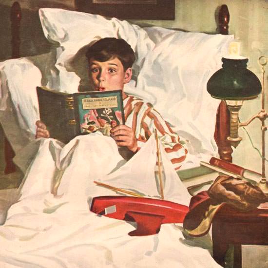 Detail Of Pacific Sheets Bedroom Buccaneer 1946 | Best of Vintage Ad Art 1891-1970