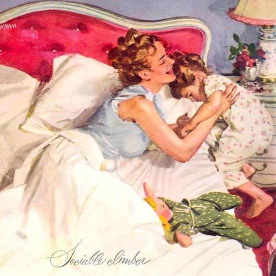 Detail Of Pacific Sheets Sociable Climber Girl 1946 | Best of Vintage Ad Art 1891-1970