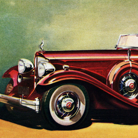 Detail Of Packard 160 HP Twin Six Phaeton 1932 | Best of Vintage Ad Art 1891-1970