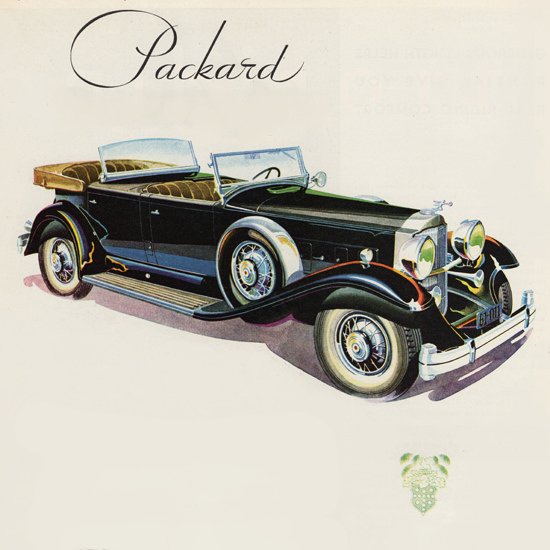 Detail Of Packard Eight DeLuxe Sport Phaeton 1931 | Best of Vintage Ad Art 1891-1970