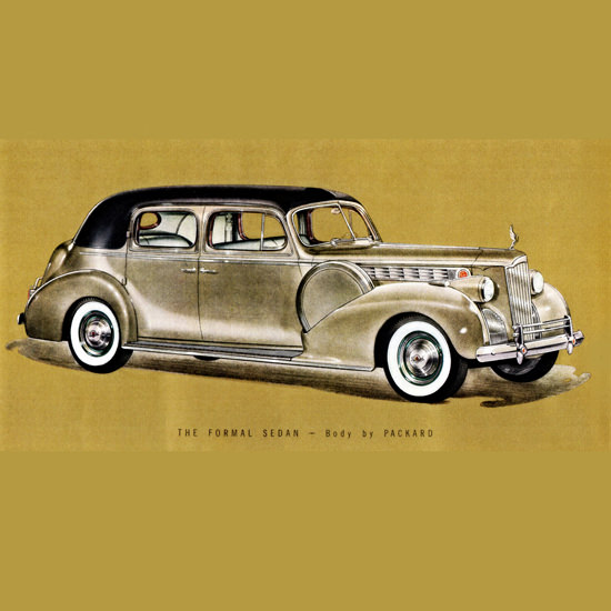 Detail Of Packard One Eighty Formal Sedan 1940 B | Best of Vintage Ad Art 1891-1970