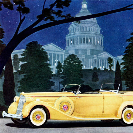 Detail Of Packard Twelve Sport Phaeton 1936 | Best of Vintage Ad Art 1891-1970