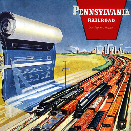 Detail Of Pennsylvania Railroad Eyes On Tomorrow 1945 | Best of 1940s Ad and Cover Art