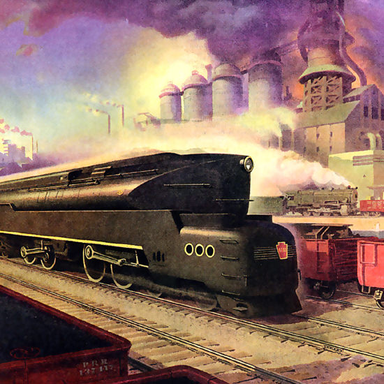 Detail Of Pennsylvania Railroad Power To Pace The Future 1942 | Best of 1940s Ad and Cover Art