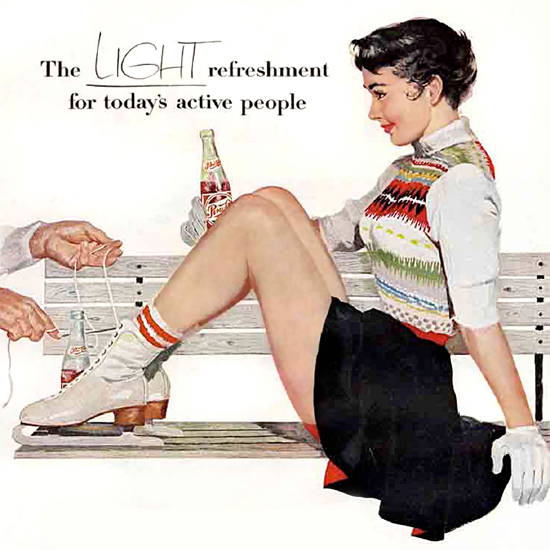 Detail Of Pepsi-Cola Figure Skater Pepsi 1950s | Best of 1950s Ad and Cover Art