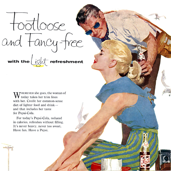 Detail Of Pepsi-Cola Footloose And Fancy-Free Girl Please 1958 | Best of 1950s Ad and Cover Art