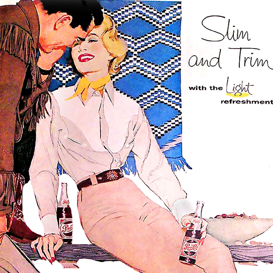 Detail Of Pepsi-Cola Slim And Trim Girl Pepsi 1958 | Best of 1950s Ad and Cover Art