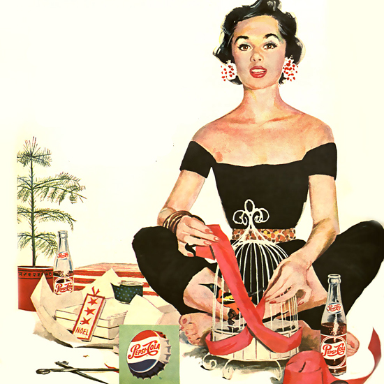 Detail Of Pepsi-Cola Yoga Girl Pepsi 1954 | Best of 1950s Ad and Cover Art