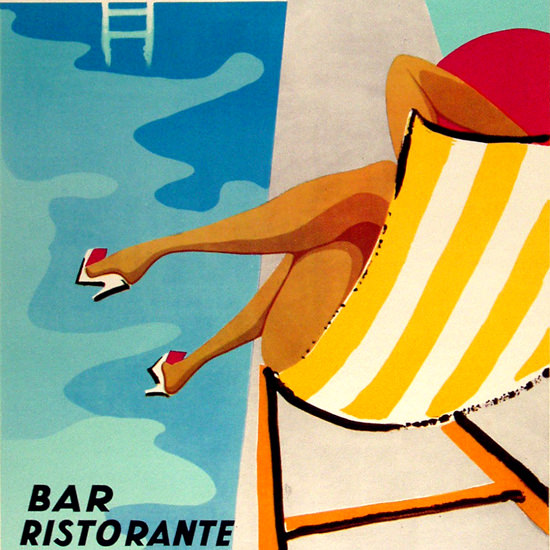 Detail Of Piscina Di Sarteano Siena Bar Ristorante 1962 | Best of 1960s Ad and Cover Art