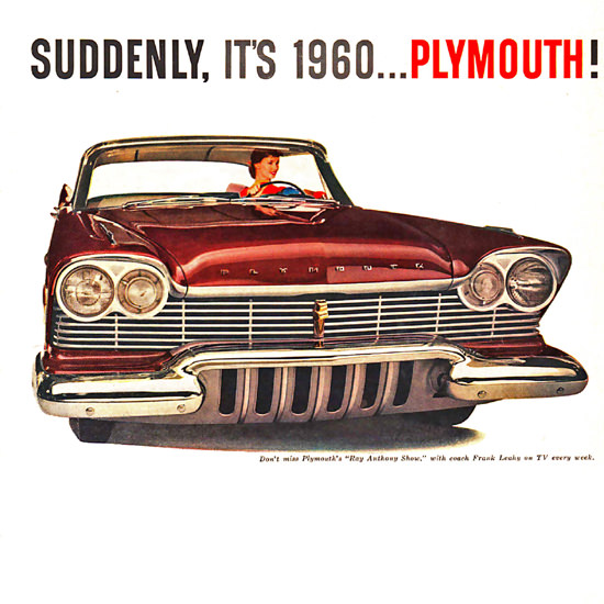 Detail Of Plymouth 1960 Ray Anthony Show Frank Leahy | Best of 1960s Ad and Cover Art