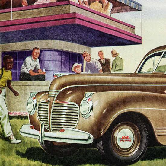 Detail Of Plymouth Special DeLuxe Coupe 1941 Smartness | Best of Vintage Ad Art 1891-1970