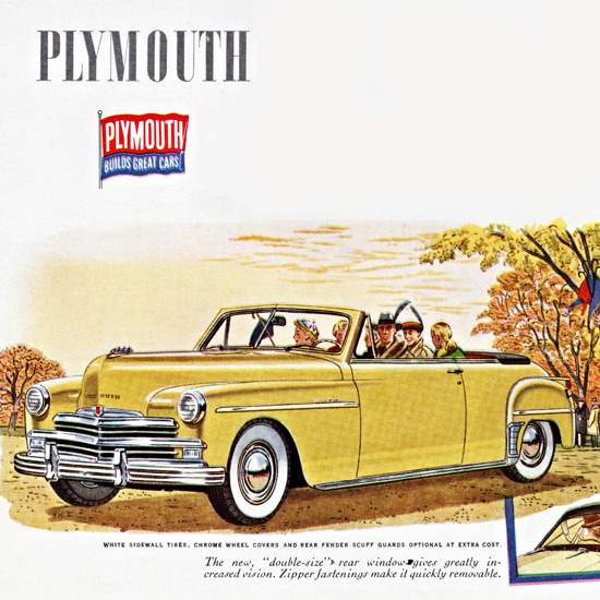 Detail Of Plymouth Station Wagon N Convertible 1949 | Best of 1940s Ad and Cover Art