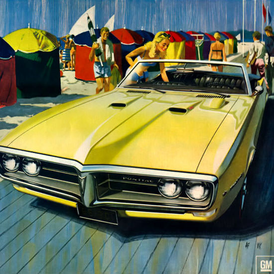 Detail Of Pontiac Firebird 1968 With Ram Air | Best of 1960s Ad and Cover Art