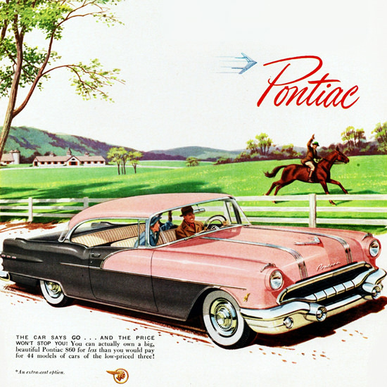 Detail Of Pontiac 870 Strato Strak V8 Catalina 1956 | Best of Vintage Ad Art 1891-1970