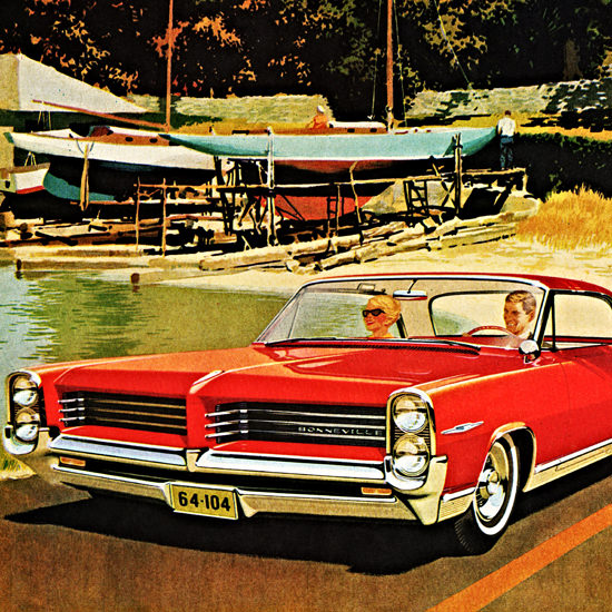 Detail Of Pontiac Bonneville Sports Coupe 1964 Almost | Best of Vintage Ad Art 1891-1970