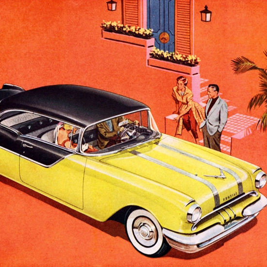 Detail Of Pontiac Chieftain 870 V8 Catalina 1955 | Best of Vintage Ad Art 1891-1970