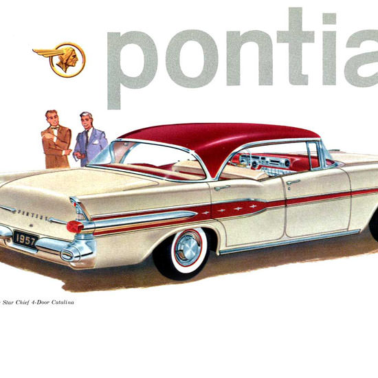 Detail Of Pontiac Star Chief 4 Door Catalina 1957 | Best of Vintage Ad Art 1891-1970