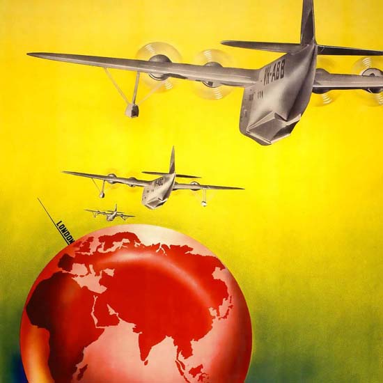 Detail Of Qantas Empire Aiways 1935 | Best of 1930s Ad and Cover Art