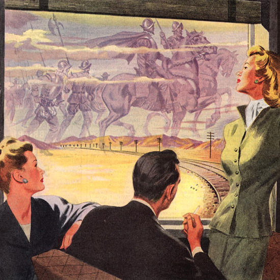 Detail Of Santa Fe Mirage On The Santa Fe 1946 | Best of 1940s Ad and Cover Art