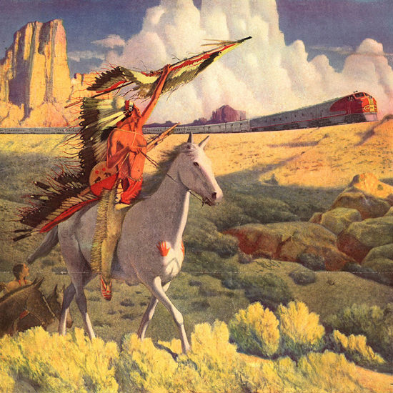 Detail Of Santa Fe The Chiefs 1949 | Best of Vintage Ad Art 1891-1970