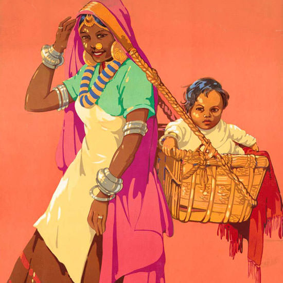 Detail Of See India A Shillong Belle 1935 | Best of Vintage Ad Art 1891-1970