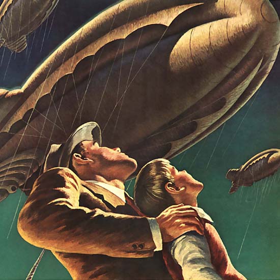 Detail Of Shell Flying Elephants Army Navy | Best of Vintage Ad Art 1891-1970