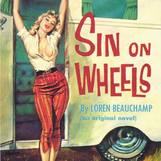 Detail Of Sin On Wheels Book Loren Beauchamp 1961 | Best of Vintage Ad Art 1891-1970