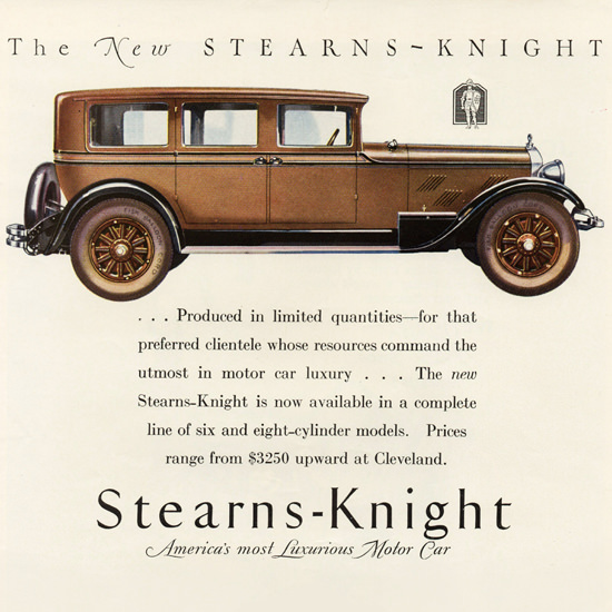 Detail Of Stearns Knight 7 P Sedan Cleveland 1927 | Best of Vintage Ad Art 1891-1970