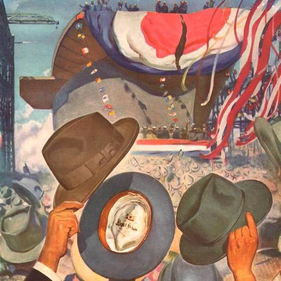 Detail Of Stetson Hats Vita-Felts Ship Naming 1941 | Best of Vintage Ad Art 1891-1970