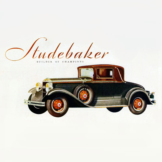 Detail Of Studebaker President Eight Convertible 1929 | Best of 1920s Ad and Cover Art