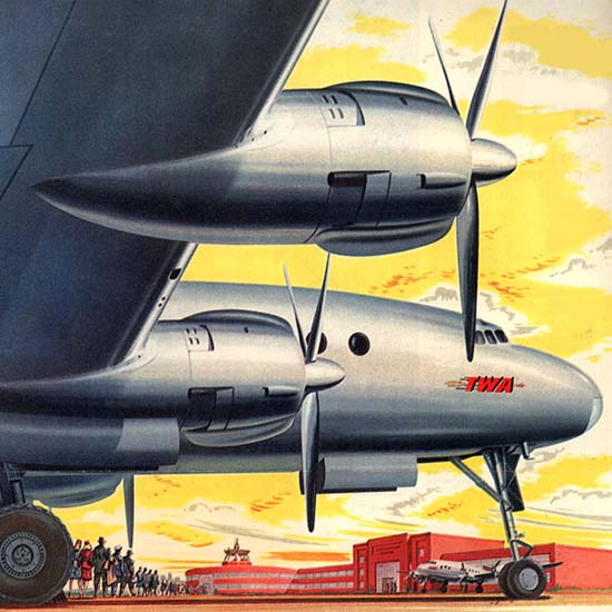 Detail Of TWA Airline Adventure In Contentment 1945 | Best of 1940s Ad and Cover Art