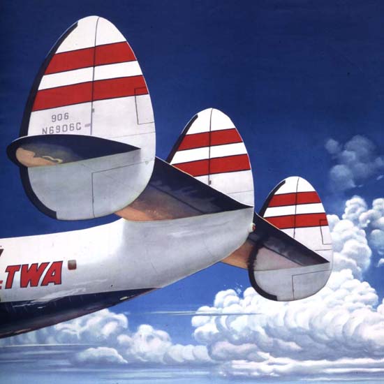 Detail Of TWA Fly The Finest Super Constellation 1952 B | Best of 1950s Ad and Cover Art